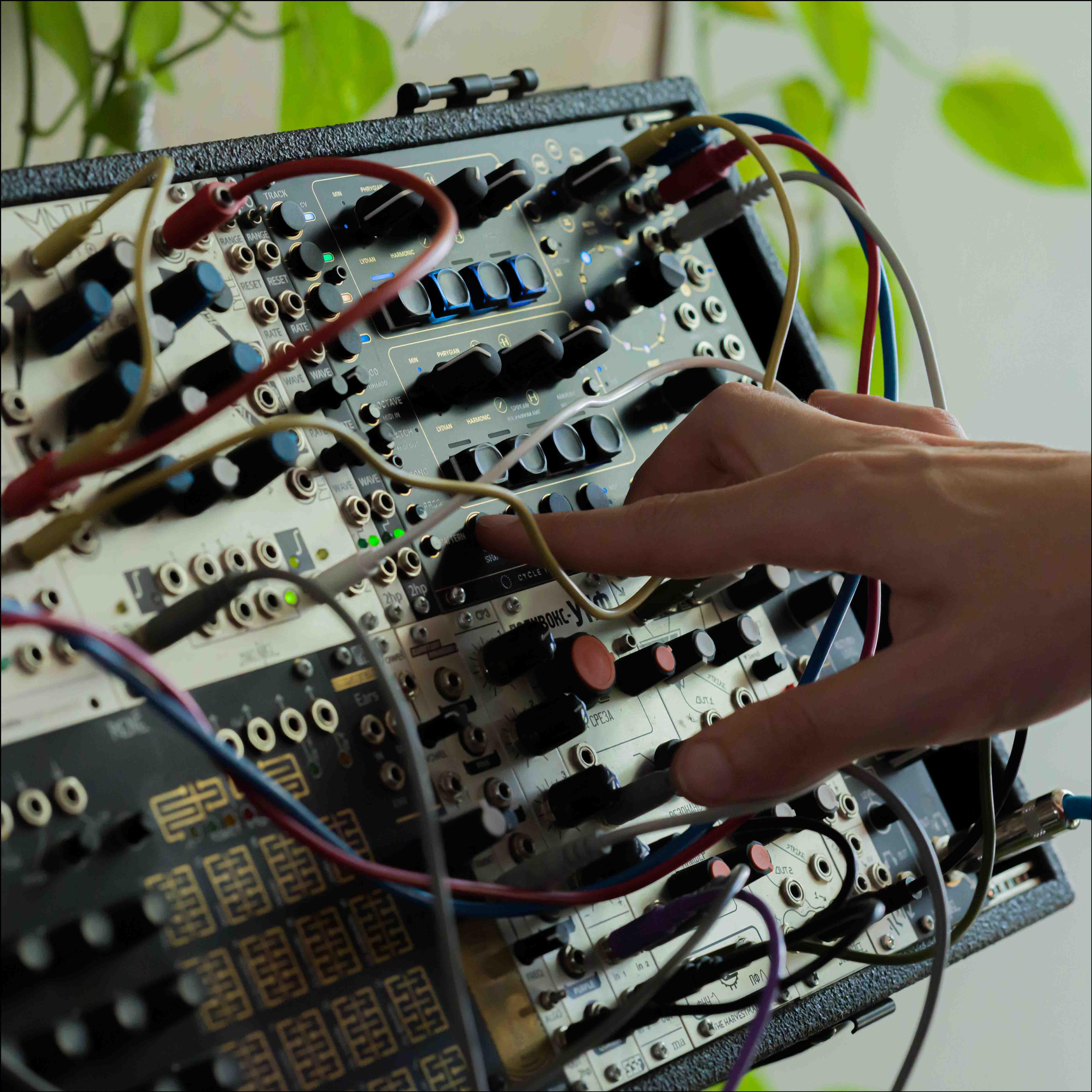 studio photo of Tetrachords Eurorack sequencer in use